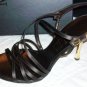 NJB Italy Brown Leather Heels Logo Shoes 6.5 37 NIB$398