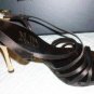 NJB Italy Brown Leather Heels Logo Shoes 7.5 38 NIB$398