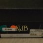 NJB Italy Brown Leather Heels Logo Shoes 7.5 38 NIB$398