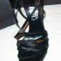 NJB Italy Black Leather Heels Logo Shoes 7.5 38 NIB$398