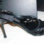 NJB Italy Black Leather Heels Logo Shoes 7.5 38 NIB$398