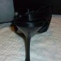 NJB Italy Black Leather Heels Logo Shoes 7.5 38 NIB$398