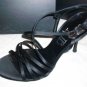 NJB Italy Black Leather Heels Logo Shoes 7.5 38 NIB$398