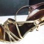 NJB Italy Gold Leather Heels Logo Shoes 8.5 39 NIB $398