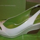 Leopoldo Giordano Patent Slingback Wedge 39 8.5 NIB$398