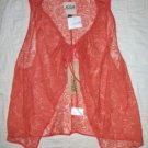 Rozae Orange Stretch Lace Tie Coverlet Vest 2NEWNWT$198