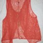 Rozae Orange Stretch Lace Tie Coverlet Vest 2NEWNWT$198