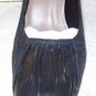 Lisa Paris Square Toe Black Leather Heels 7 NEW NIB$139