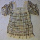 Development Silk & Tea-Stain Lace Plaid Top 2 NEW $386