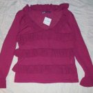 Carling IN LOVE France V-Neck Ruffle Sweater 2 NWT$298