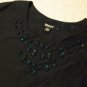 NWT DKNY Beaded Black S/S Tunic Shirt Top 6 NEW $325