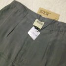NWT ROZAE USA Silky Gray Mini Pleat Pants 4 $298 NEW
