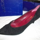 NIB VERSANI Italy Black Suede Heels Shoes 11 $375 NEW