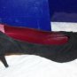 NIB VERSANI Italy Black Suede Heels Shoes 11 $375 NEW