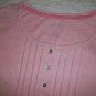 NWT Nautica Pink L/S Henley Sleep Shirt Top XS NEW $36