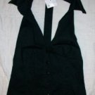 E & L Paris France Sexy Wild Black Halter Top 1 NEW$198