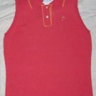 FAL Sleeveless Pink Keyhole Polo Shirt Petite L NWT$125