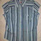 Roper U.S.A. Western Style Aqua Striped Snap Vest S NEW