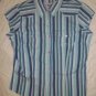 Roper U.S.A. Western Style Aqua Striped Snap Vest S NEW