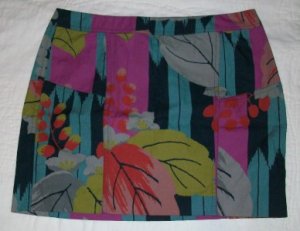 NWT SARI GUERON Fall Print Mini Skirt 4 32 x15 $525 NEW