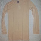 Sharon Segal LS Beige SOFT Rayon Blend T-Shirt S $88NEW