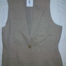 NWT Ellen Tracy Khaki Linen Suiting 1B Vest 8 $258 NEW