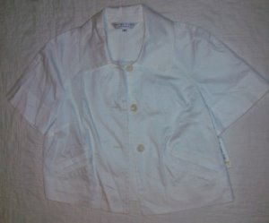 NWT Trina Turk Jacket Top White Cotton Linen 8 NEW $260