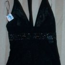 NWT WALLA W Sheer Blk Netting Diamond Halter 1 $58 NEW