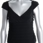NWT Adrianna Papell Beaded Black Evening Top 6 $139 NEW