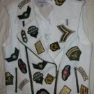 NEW SERENA KAY Boucle Tweed Army Patch Vest 40 6 $895