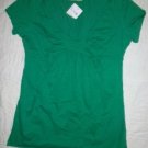 NWT BEN AND LUCIA Green Ruched Front T-Shirt L NEW $85