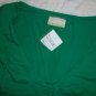 NWT BEN AND LUCIA Green Ruched Front T-Shirt L NEW $85