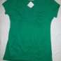 NWT BEN AND LUCIA Green Ruched Front T-Shirt L NEW $85