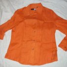 Saks Fifth Ave Sport Detail 100% Linen L/S Top 10 NEW