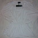 NWT Susie Mooratoff Cream Drape Sleeve Top L NEW $185
