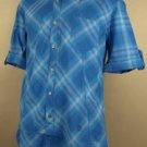 NWT Full Circle Wild Short Sleeve Blue Shirt L NEW $85