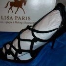 Lisa Paris Tatum Blk Suede Leather Heels 8 NEW NIB $159