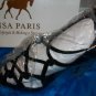 Lisa Paris Tatum Blk Suede Leather Heels 8 NEW NIB $159