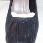 Lisa Paris Square Toe Black Leather Heels 8 NEW NIB$139