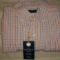 NWT Club Room Button-Down S/S Shirt Orange Plaid S NEW