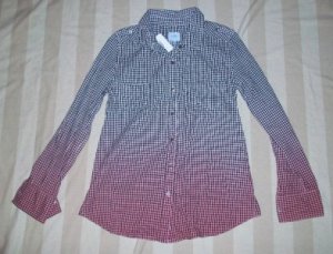 NWT PJK Blue Label Button Shirt Black Check Top S $128