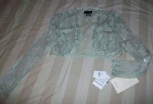 NWT Sutton Studio Jacket Top Detailed Green Lace 8 $149