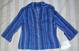 NWT Jones NYC Jacket Top Blue Striped Blazer 6 NEW $119