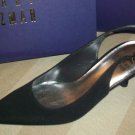NEW STUART WEITZMAN Black Satin Slingback Heels 5 $240