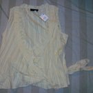 NEW PARALLEL Woven Stripe Wrap Tie Blouse Top 16 NWT