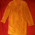 Anne Klein Long Leather 4 Button Coat Jacket M Excond