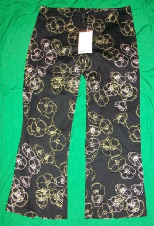 NWT PARALLEL Cotton Floral Crop Capri Pants 0 NEW $105