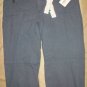 NWT Worn Blue Linen Capri Pants Misses 8 30x19 NEW $69