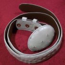 NEW Max Leather Dark Cream Genuine Ostrich Belt 36 $595