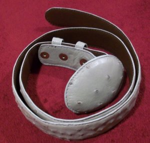 NEW Max Leather Dark Cream Genuine Ostrich Belt 36 $595